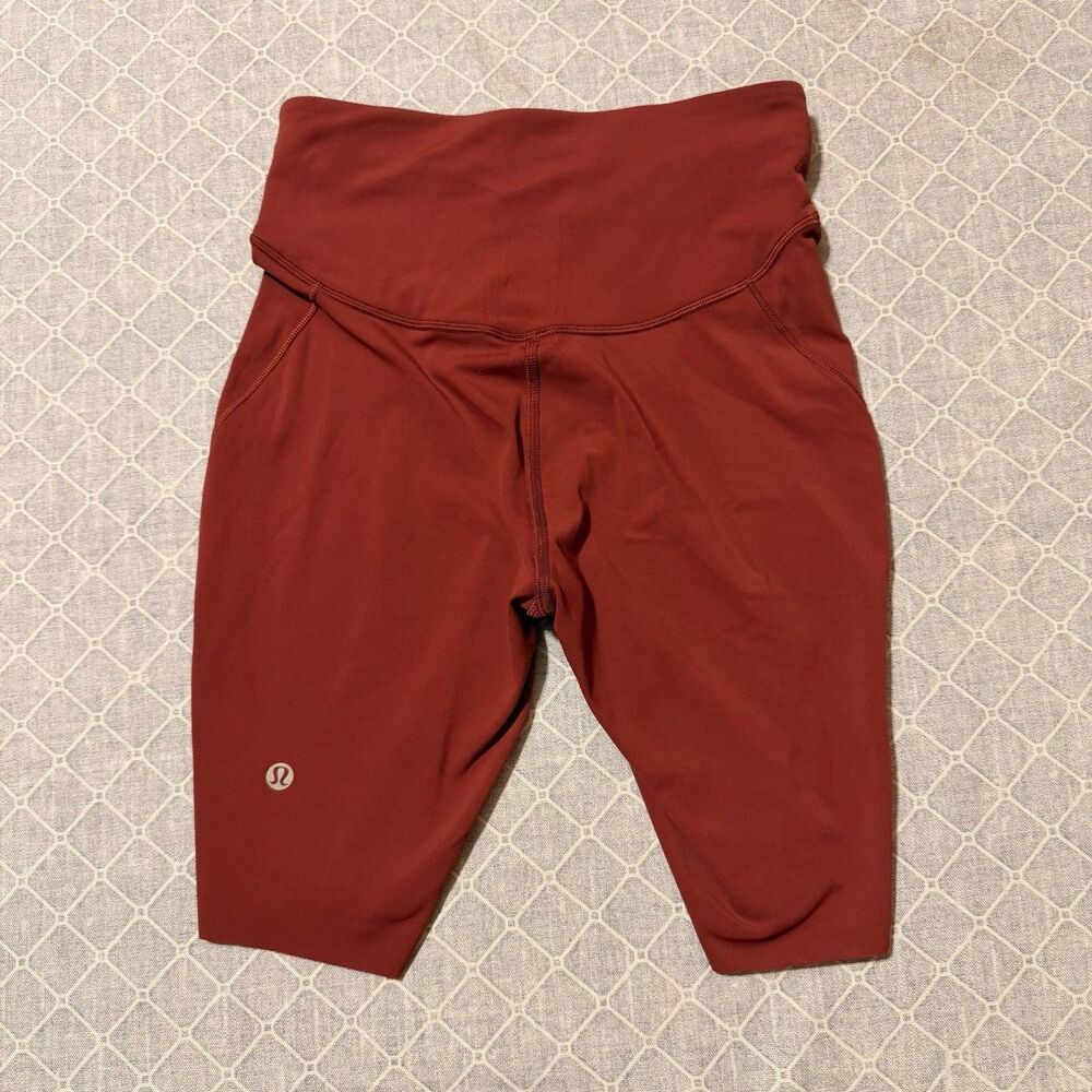 Lululemon Align Shorts Womens 4 Red-Orange High Rise Biker 8in Yoga Athletic Gym